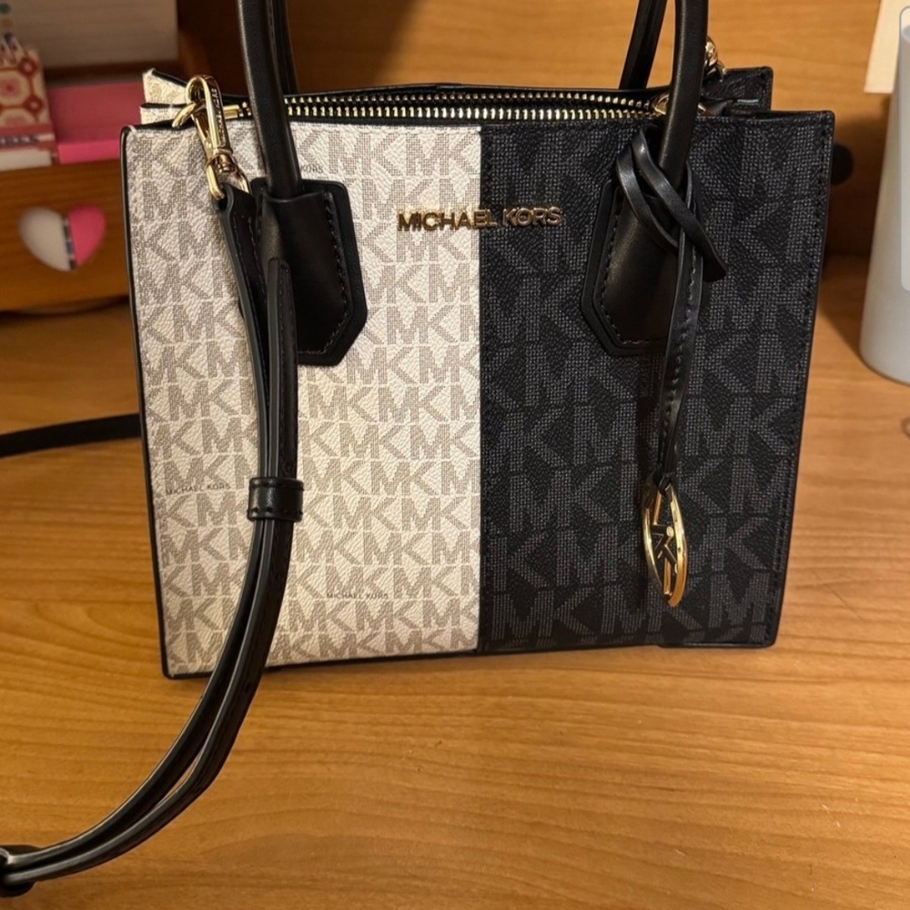 Michael Kors Black and White Signature Tote Bag